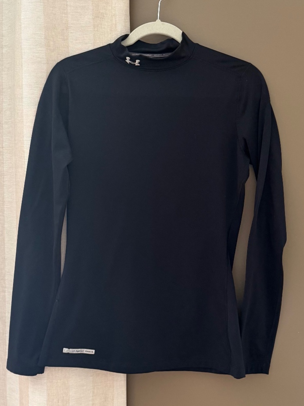 Under Armour Women's Black ColdGear Fitted Mock Neck Long Sleeve, Size Medium